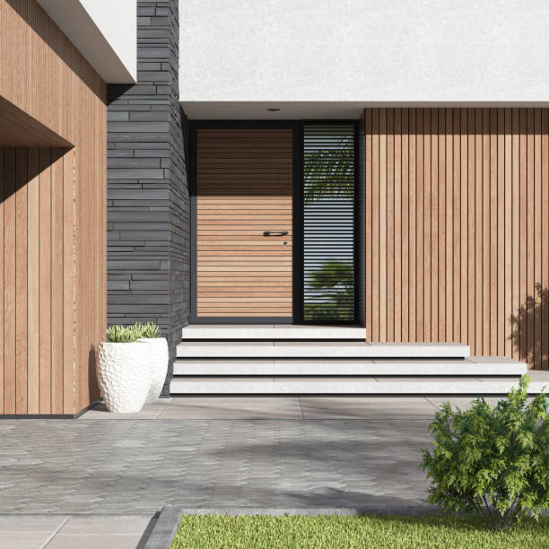 istock Modern Luxurious Villa with garden. 1804884850