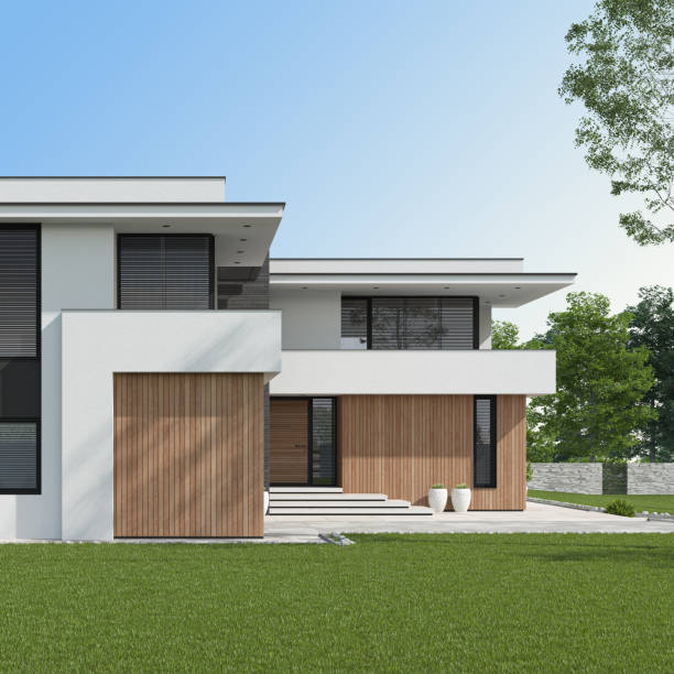 istock Modern Luxurious Villa with garden. 1804884923