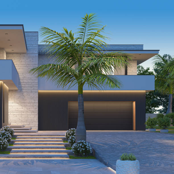 istock Modern Luxurious Villa with garden. 1804884928