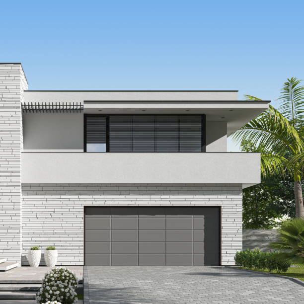 istock Modern Luxurious Villa with garden. 1804885487