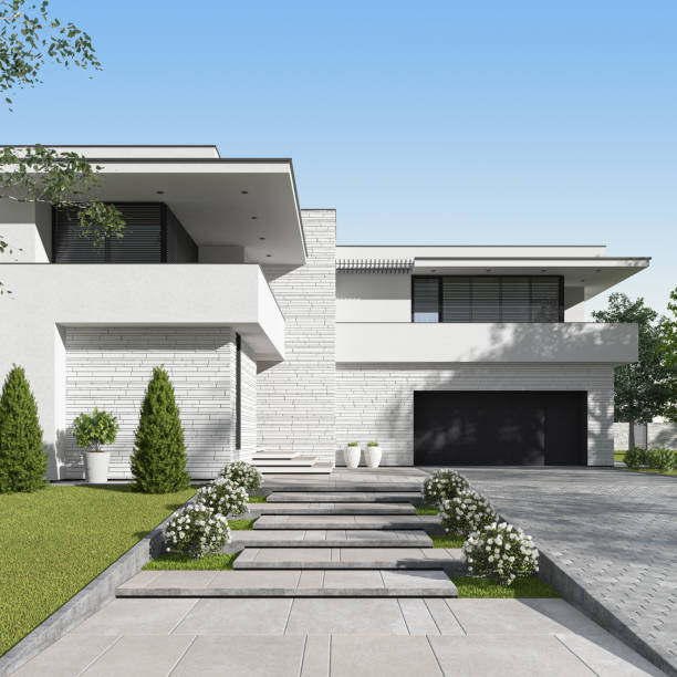 istock Modern Luxurious Villa with garden. 1804886073