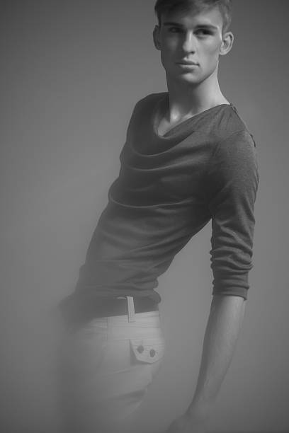 istock Young man looking away. Black and white photo 180491386