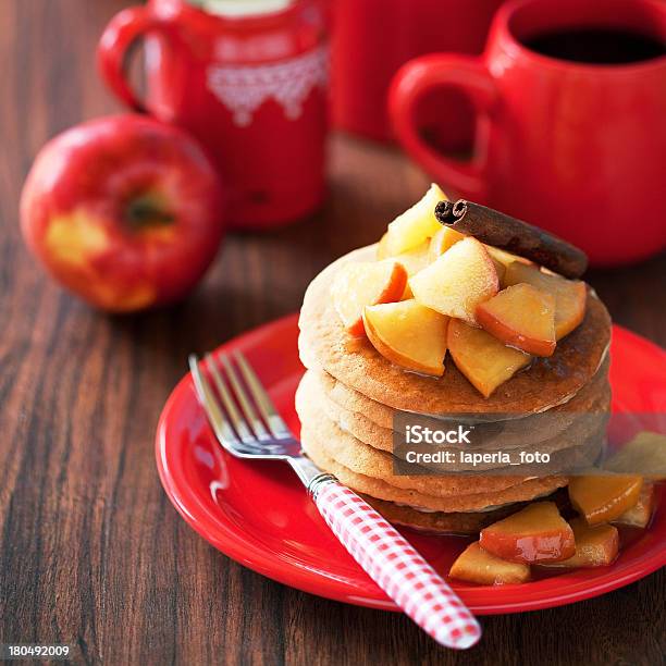 Pancakes Stock Photo - Download Image Now - Apple - Fruit, Breakfast, Brown