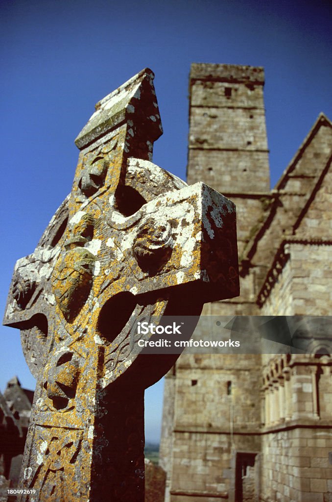 Cruz celta de Irlanda - Foto de stock de Azul libre de derechos