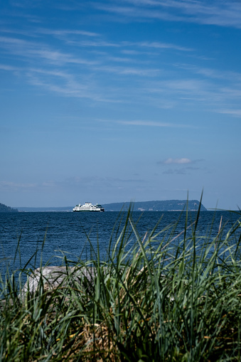 The Washington State Ferry crossing Possession Sound from Clinton to Mukilteo.