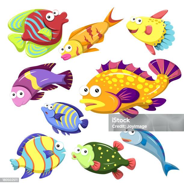 Collezione Fumetto Animale Marino Illusration - Immagini vettoriali stock e altre immagini di Sunfish - Sunfish, Fumetto - Creazione artistica, Vettoriale