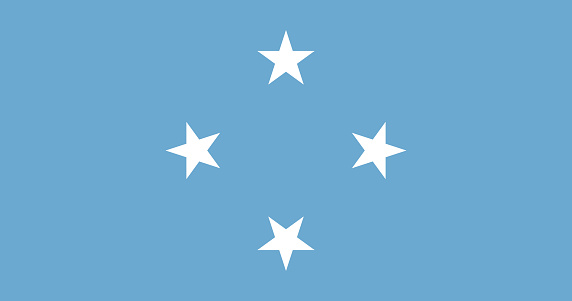 Flag of Federated States of Micronesia. Flag icon. Standard color. Standard size. A rectangular flag. Computer illustration. Digital illustration. Vector illustration.