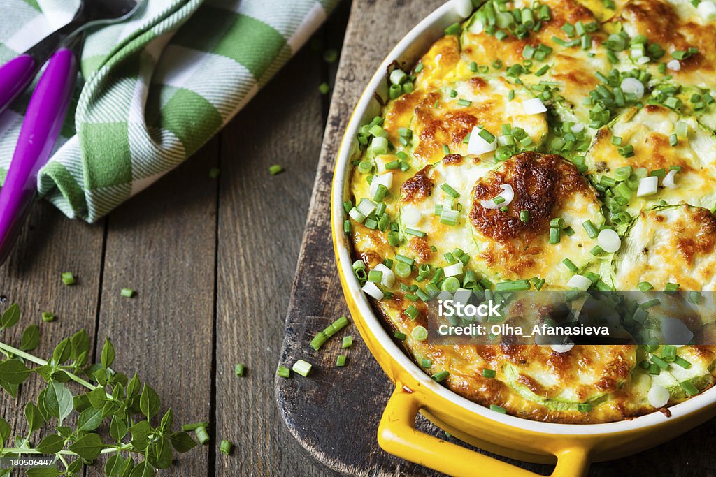 vegetable casserole with zucchini vegetable casserole with zucchini, food close up Casserole Stock Photo