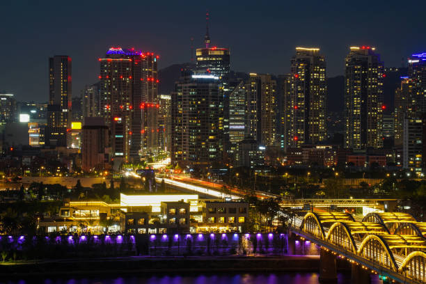 istock Nightscape in downtown Seoul, Korea 1805064817