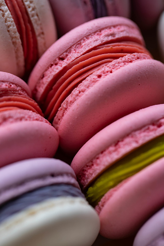 Stack of sweet colorfull macaroons