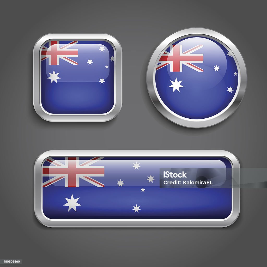 Australia flag buttons Set of Australia flag glass  buttons. Illustration contains transparency effects, clipping mask. 10eps Australia stock vector