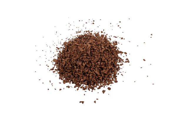 istock Instant coffee powder. Decaffeinated Americano stick coffee - white background, top view 1805090087