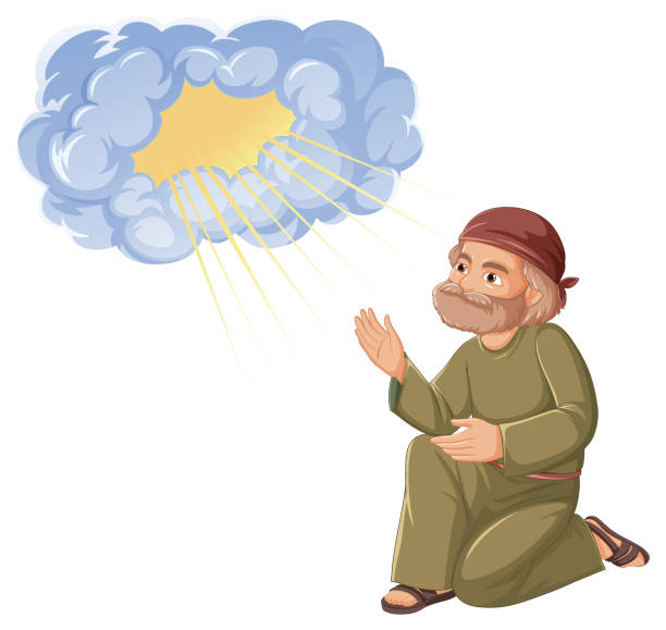 istock A Man Paying for God Cartoon: A Humorous Illustration 1805178695