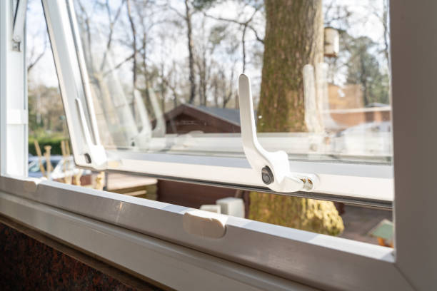 istock Open window of a caravan at the campsite 1805182653