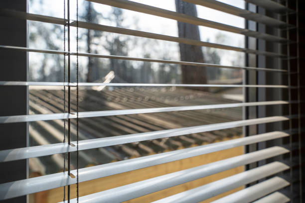 istock Roller shutters on a window of a caravan 1805182700