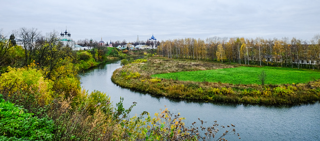 Suzdal Ancient Town with the river in Vladimir, Russia.