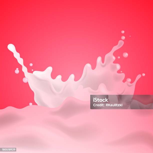 Vettore Fragole E Latte Splash Lampone - Immagini vettoriali stock e altre immagini di Acqua - Acqua, Alimentazione non salutare, Attività