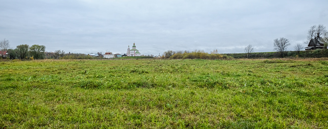 Grass field at Ancient Town in Suzdal, Russia.