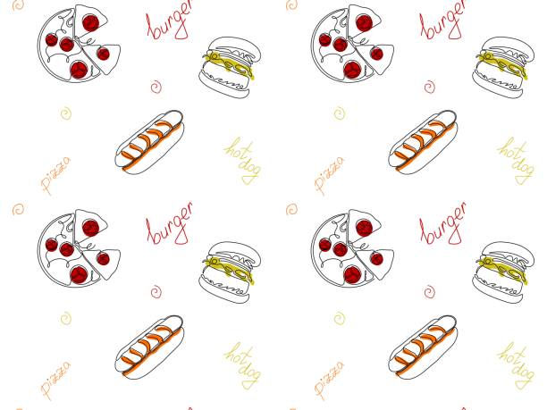 40 Fast Food Party Servietten 16.5x16.5cm - Pizza Hot Dog Hamburger Motiv Für Geburtstag, Baby Shower & Kinderfest