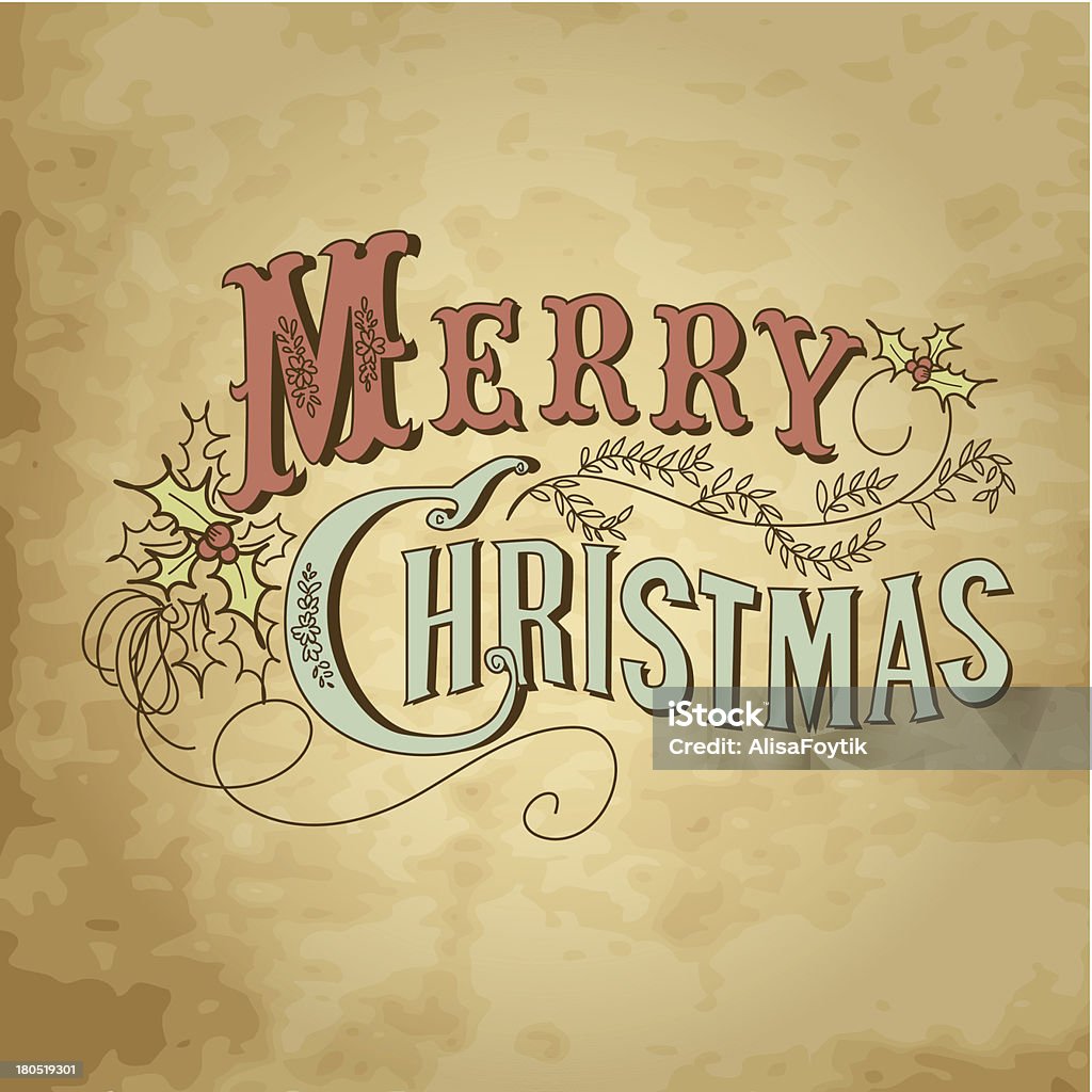 Vintage Christmas Design Vintage Christmas Card. Merry Christmas lettering Celebration stock vector