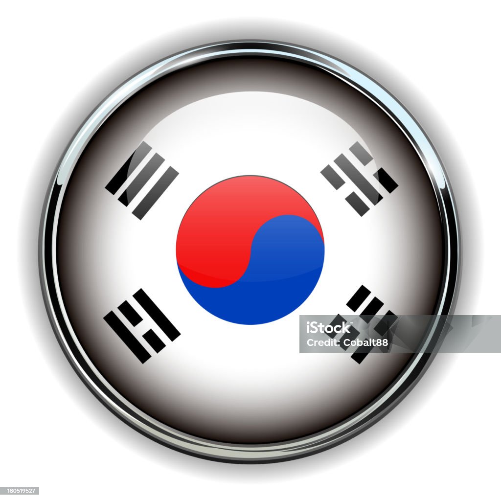 Pulsante Corea del Sud - arte vettoriale royalty-free di Badge