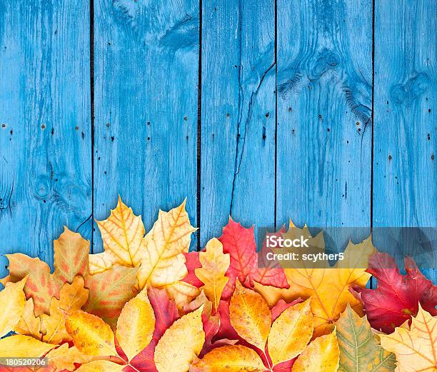 Herbst Blätter Über Hölzerne Hintergrund Textfreiraum Stockfoto und mehr Bilder von Thanksgiving