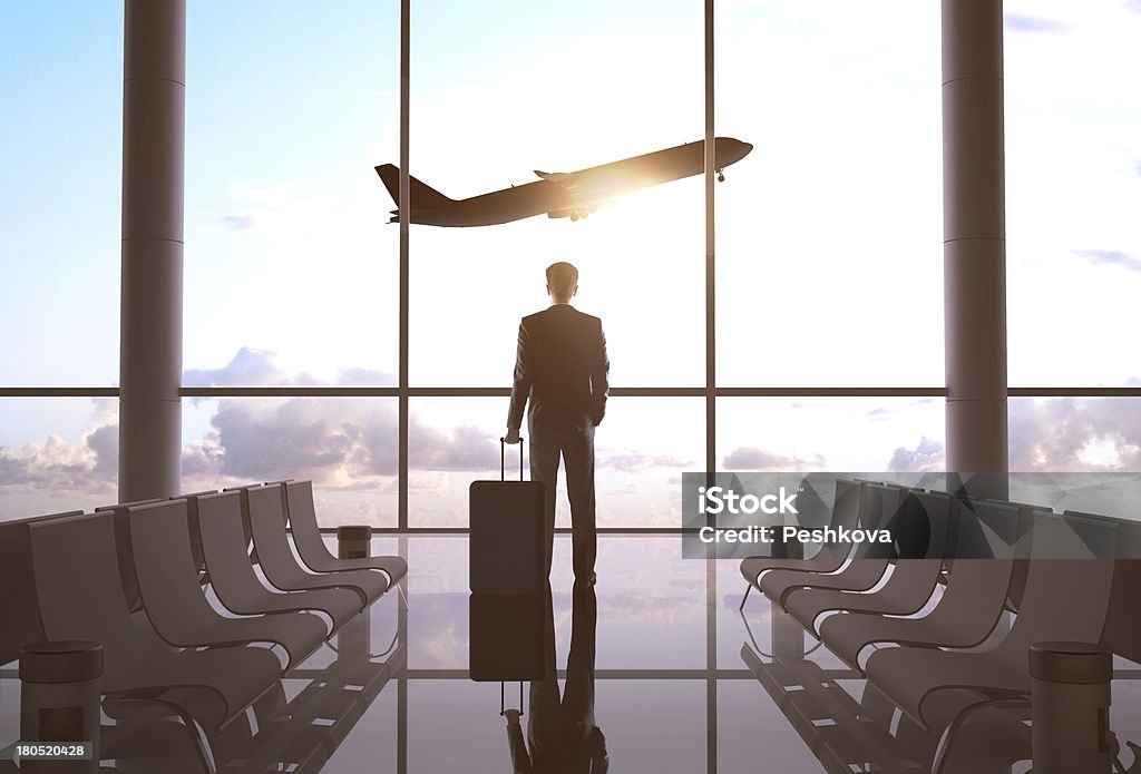 Geschäftsmann am Flughafen - Lizenzfrei Geschäftsreise Stock-Foto
