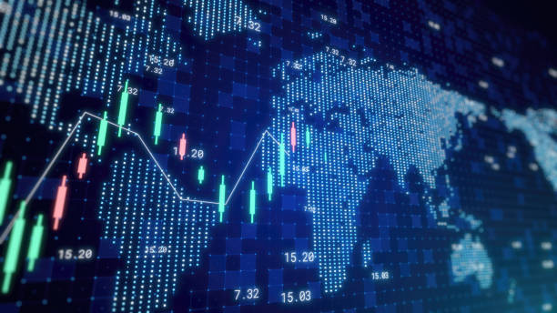 istock stock market crypto currency concept with digital indicators, world map abstract background 1805205466