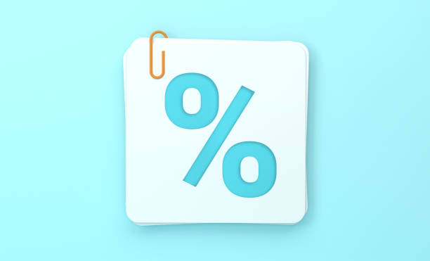 istock White Percent Sign Post It Notes Held By A Paperclip On Blue Background. 1805205973