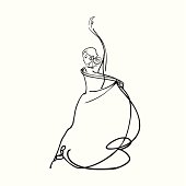 istock Black outline drawing of a ballroom dancer 180524414