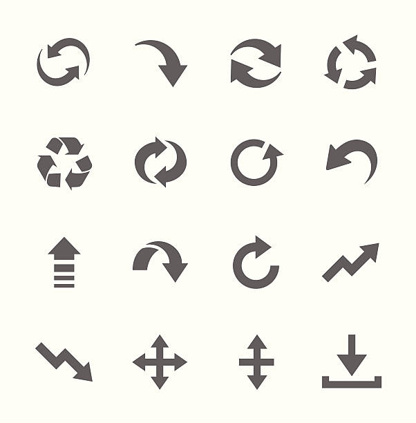 Simple Icon set related to Interface Arrows Simple Icon set related to Interface Arrows resize stock illustrations