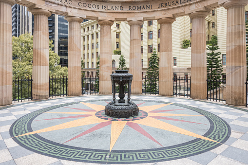 Eternal flame at Anzac Square War Memorial in Brisbane City