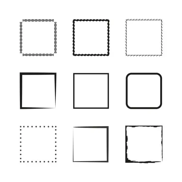 Vector illustration of Grunge square template. Vector illustration. EPS 10.