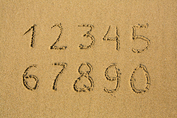 istock Numbers from one to ten, written on a sandy beach. 180527596