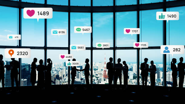 Social networking service concept. SNS marketing. App notification.