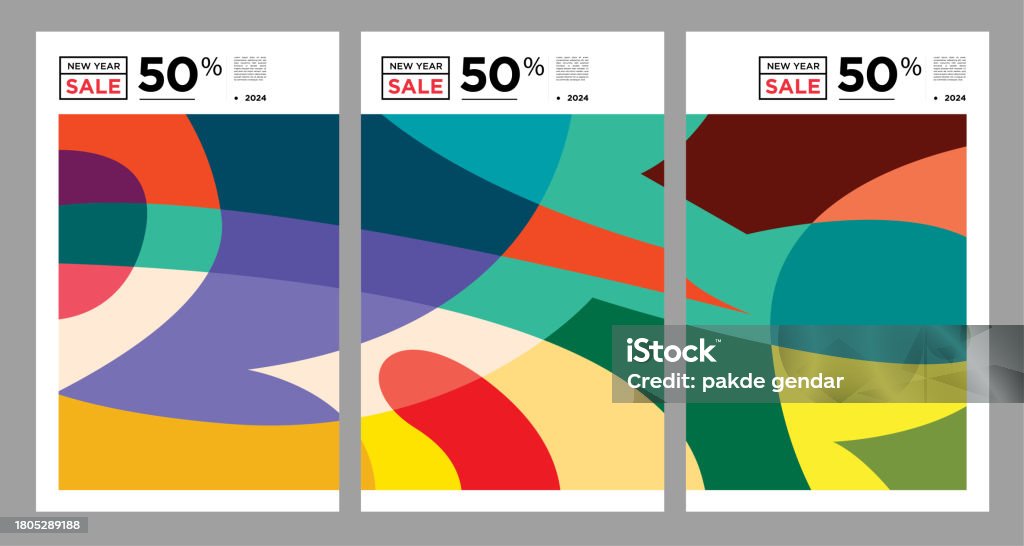 New Year Sales 2025 Colorful Background Banner Template Discount 50