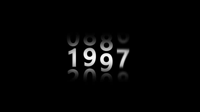 Years Counter Number From 1900 to 2050. Analog Counting Animation in Black Background. Time lapse Motion Graphic Footage