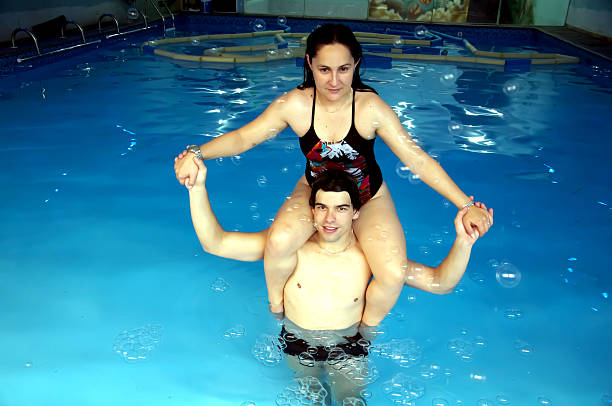 istock Love in swimming pool water 180531869
