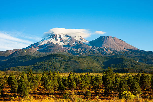 Mount Shasta Clouds on top of Mount Shasta, California mt shasta stock pictures, royalty-free photos & images