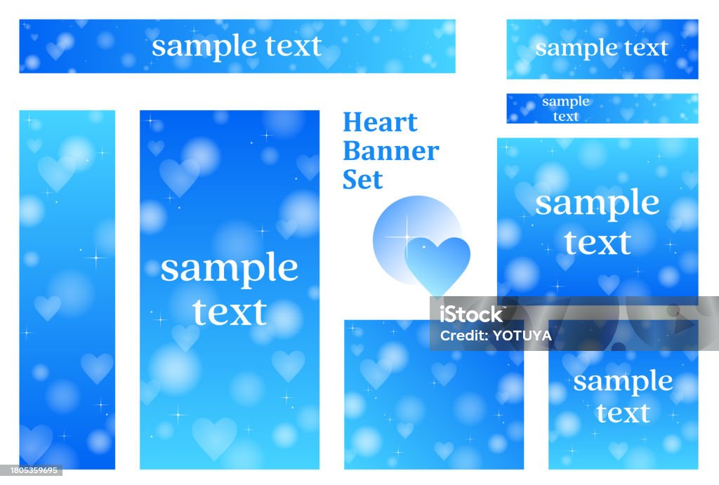 Pretty View Banner Beautiful Heart Illustration Banner Set Stock Illustration - Download ...