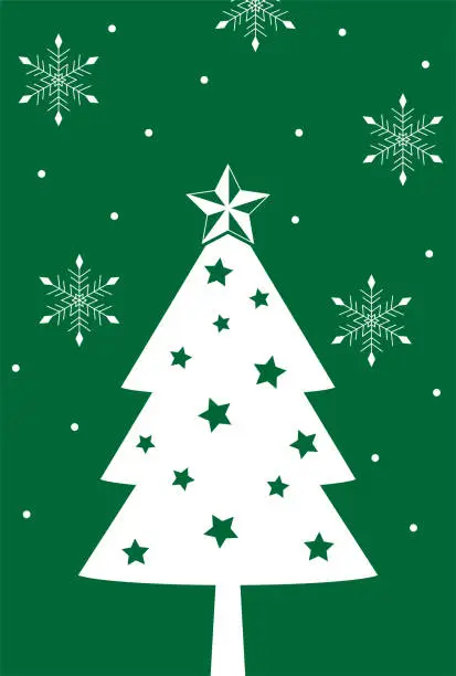 Vector illustration of Simple and cute Christmas tree illustration