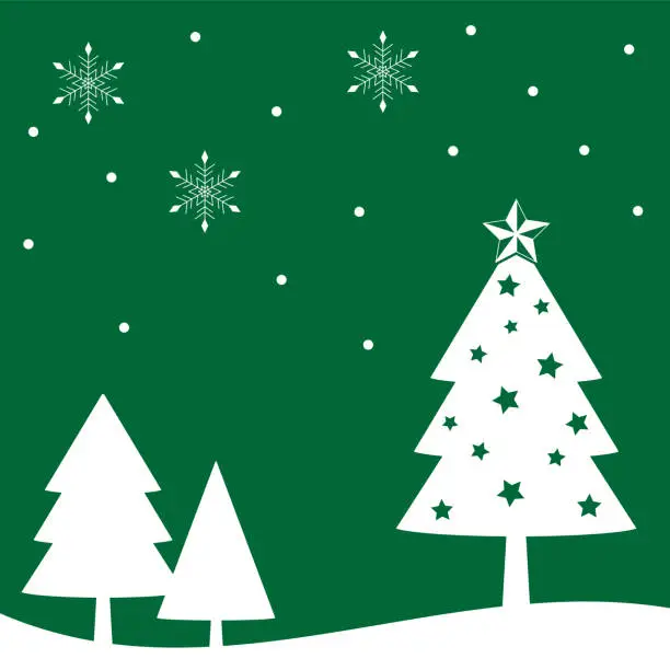 Vector illustration of Simple and cute Christmas tree illustration
