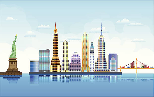 нью-йорк - empire state building stock illustrations