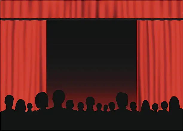 Vector illustration of Theatre (People are Complete- a Clipping Path Hides the Legs)