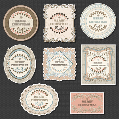 istock Christmas Vintage Frames and Labels - stock illustration 1805378464