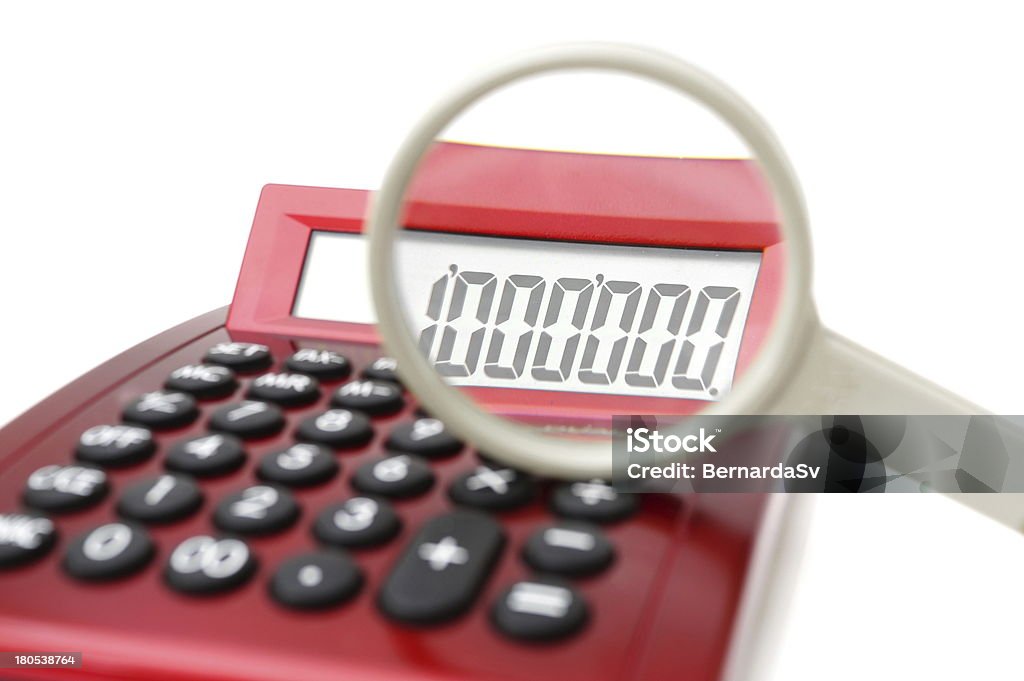 Conceito de fraude com lupa e calculadora - Royalty-free Lei Foto de stock