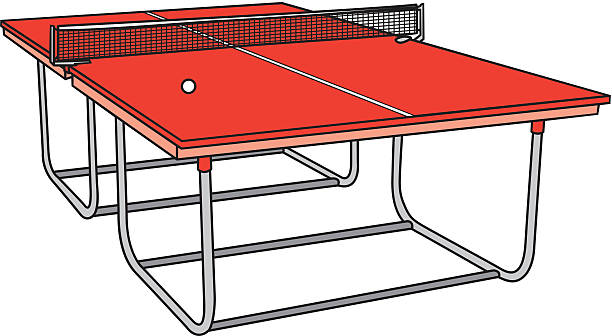 Ping Pong Table Red ping pong table. ping pong table stock illustrations