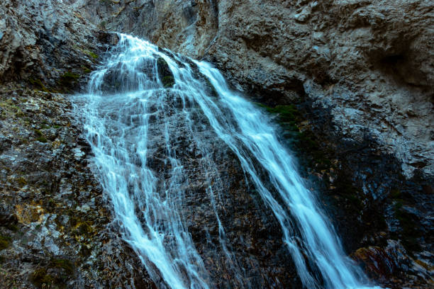 Waterfall in mountain rocks, Amazing nature landscape