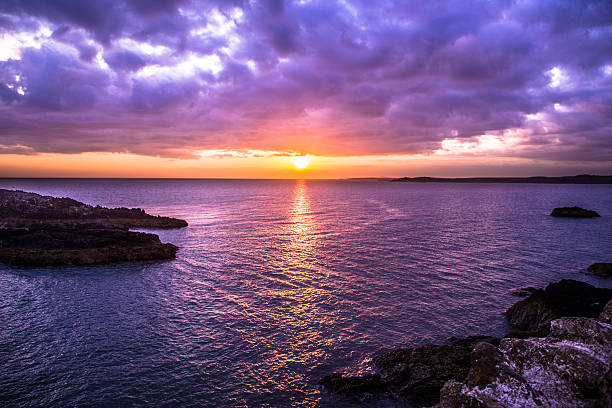 Newborough sunset stock photo