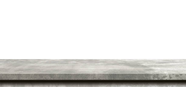istock Empty cement table on isolated white background with copy space and display montage for product. 1805427563